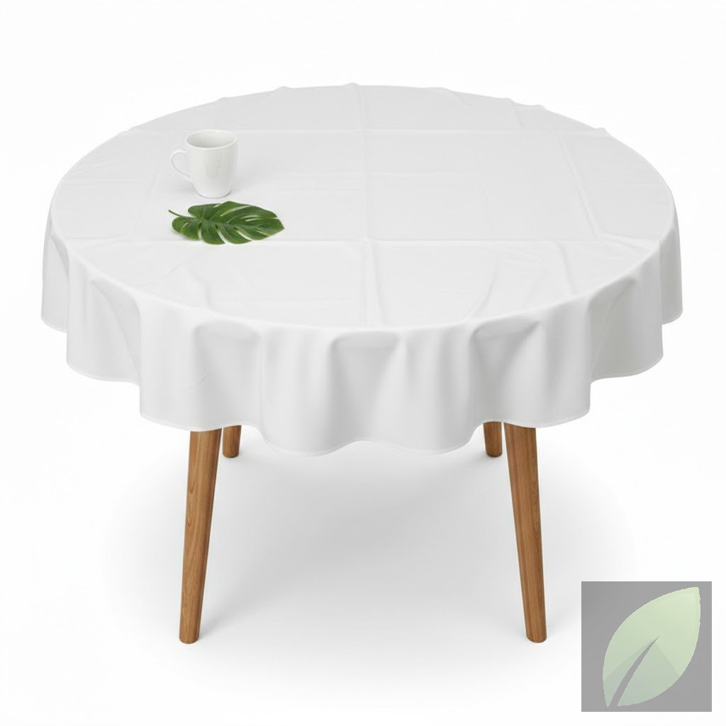 Mantel Redondo de Poliéster Blanco